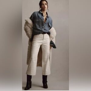 Pilcro Anthropologie The Skipper Wide‎ Leg Textured Crop Pants Size 34P